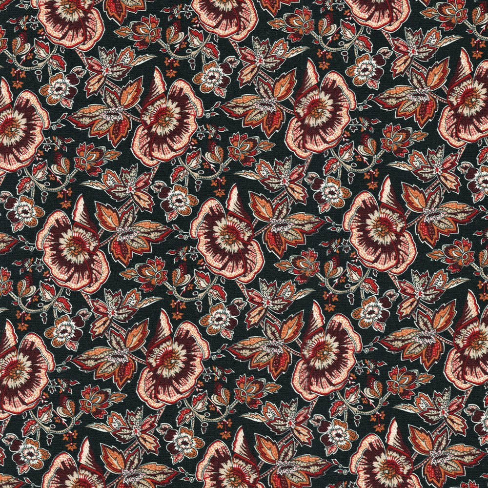 Bold Red-Black Floral